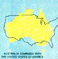 Größenvergleich Australien - USA